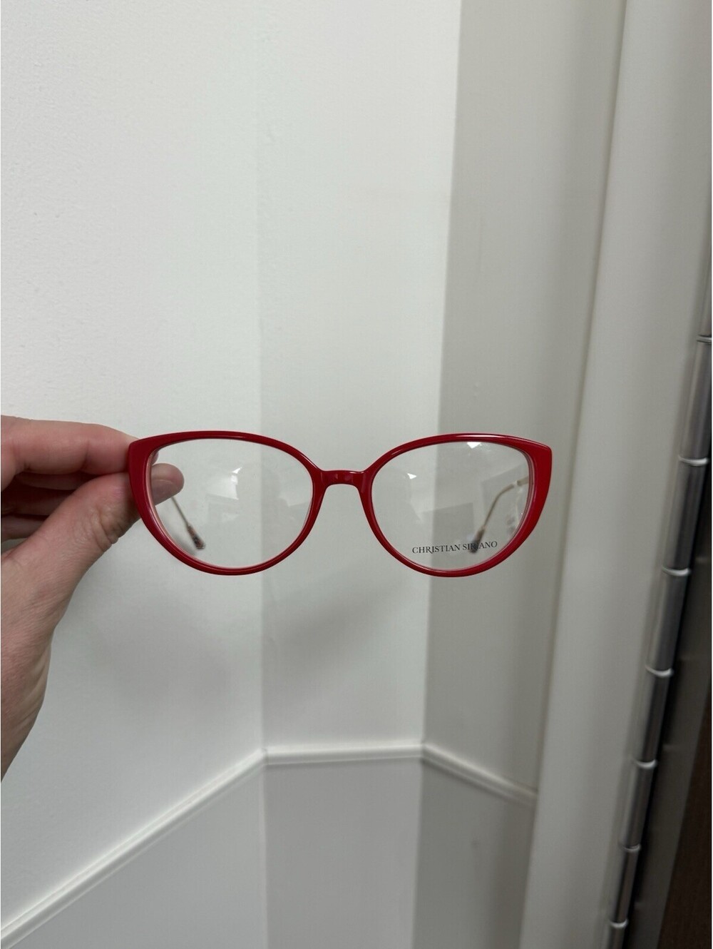Christian Siriano CS Rosalia Red/Gold Cat Eyed Glasses